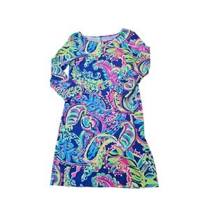 Lilly Pulitzer Dress Womens Long Sleeve Colorful Paisley Print‎ Casual